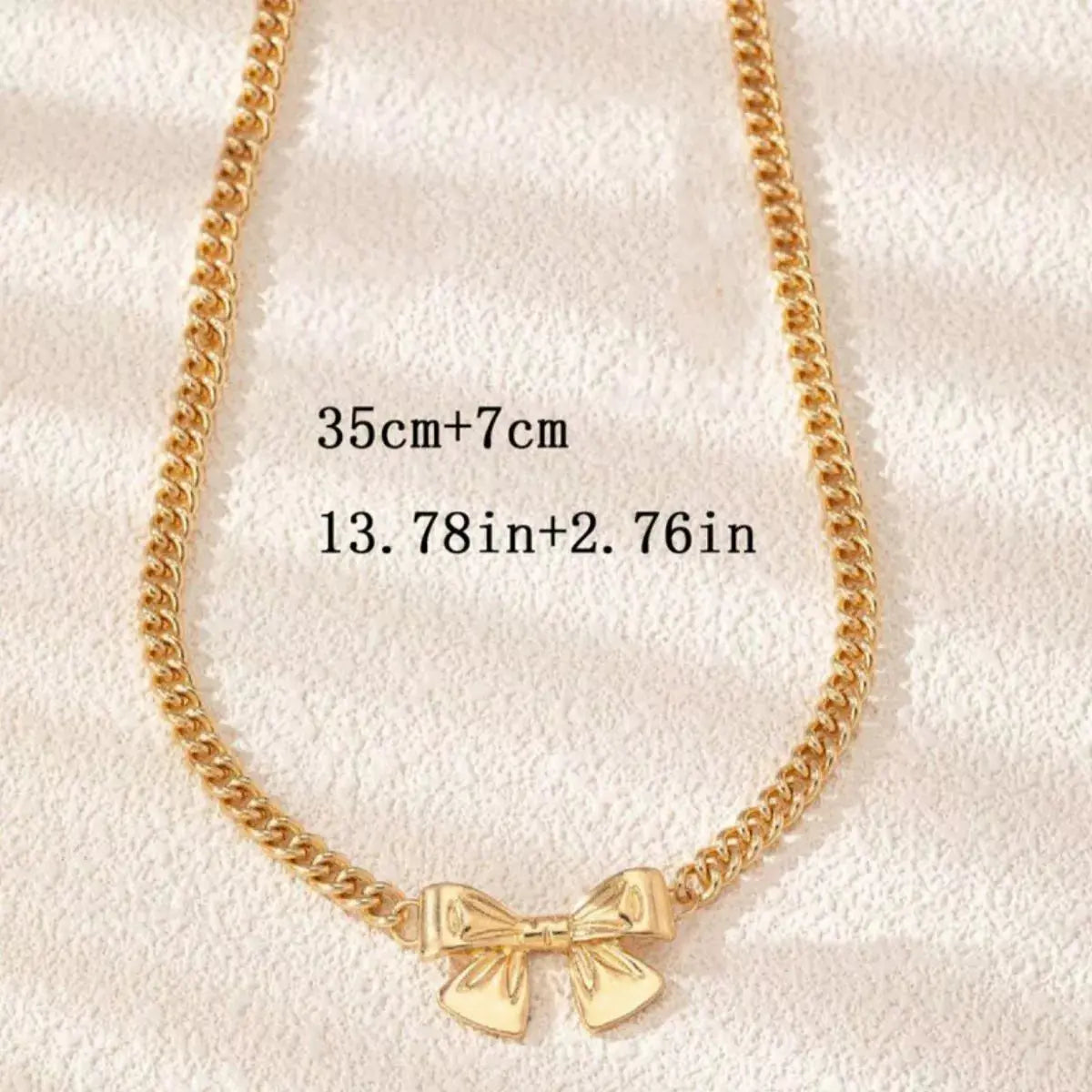 18K Gold-Plated  Bowknot Chain Necklace Simply Love