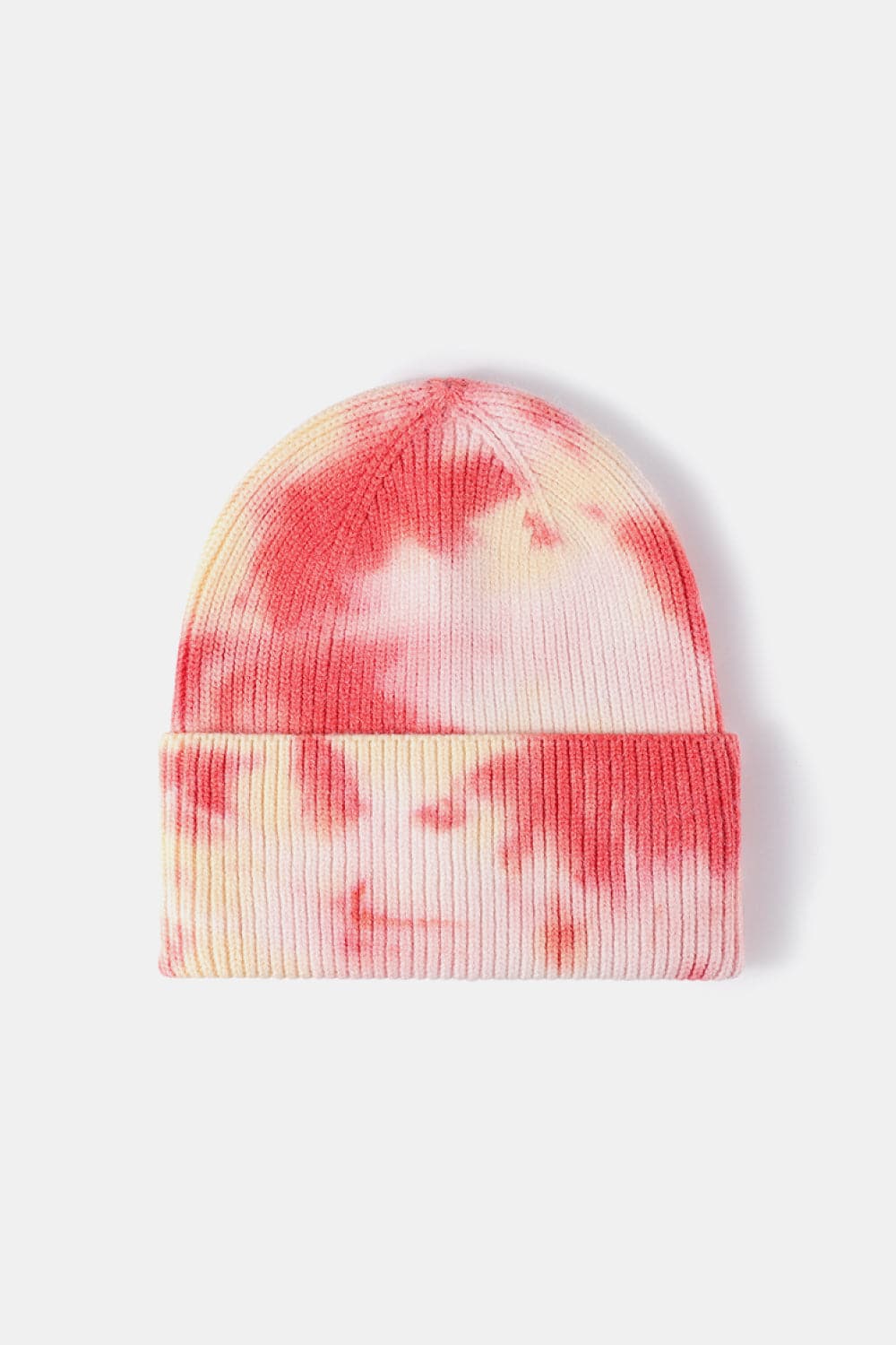 Tie-Dye Cuffed Rib-Knit Beanie Hat.