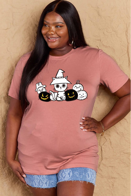 Cozy cat pumpkin tee - fall style