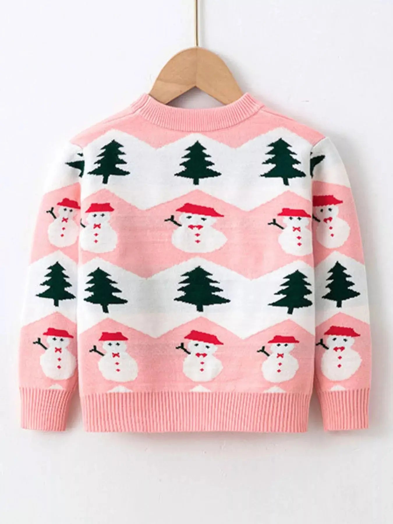 Children's Snowman & Tree Pattern Sweater Simply Love