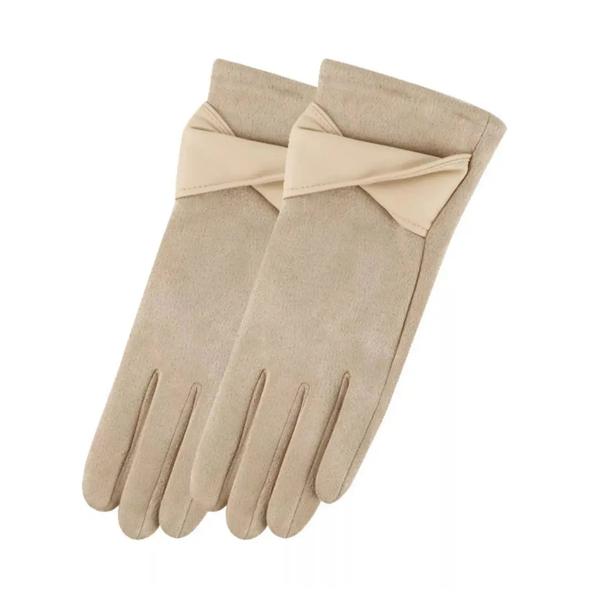 Warm Leather Trimmed Suede Gloves Simply Love