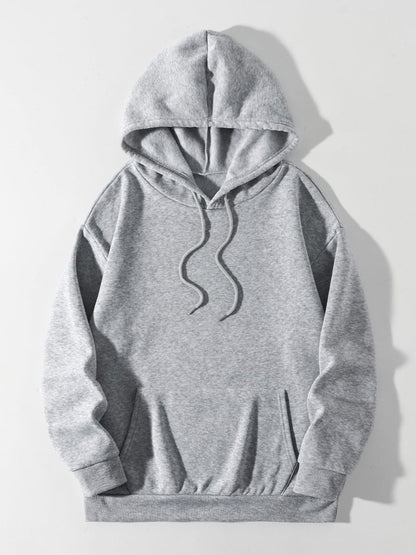 Drawstring Dropped Shoulder Hoodie.