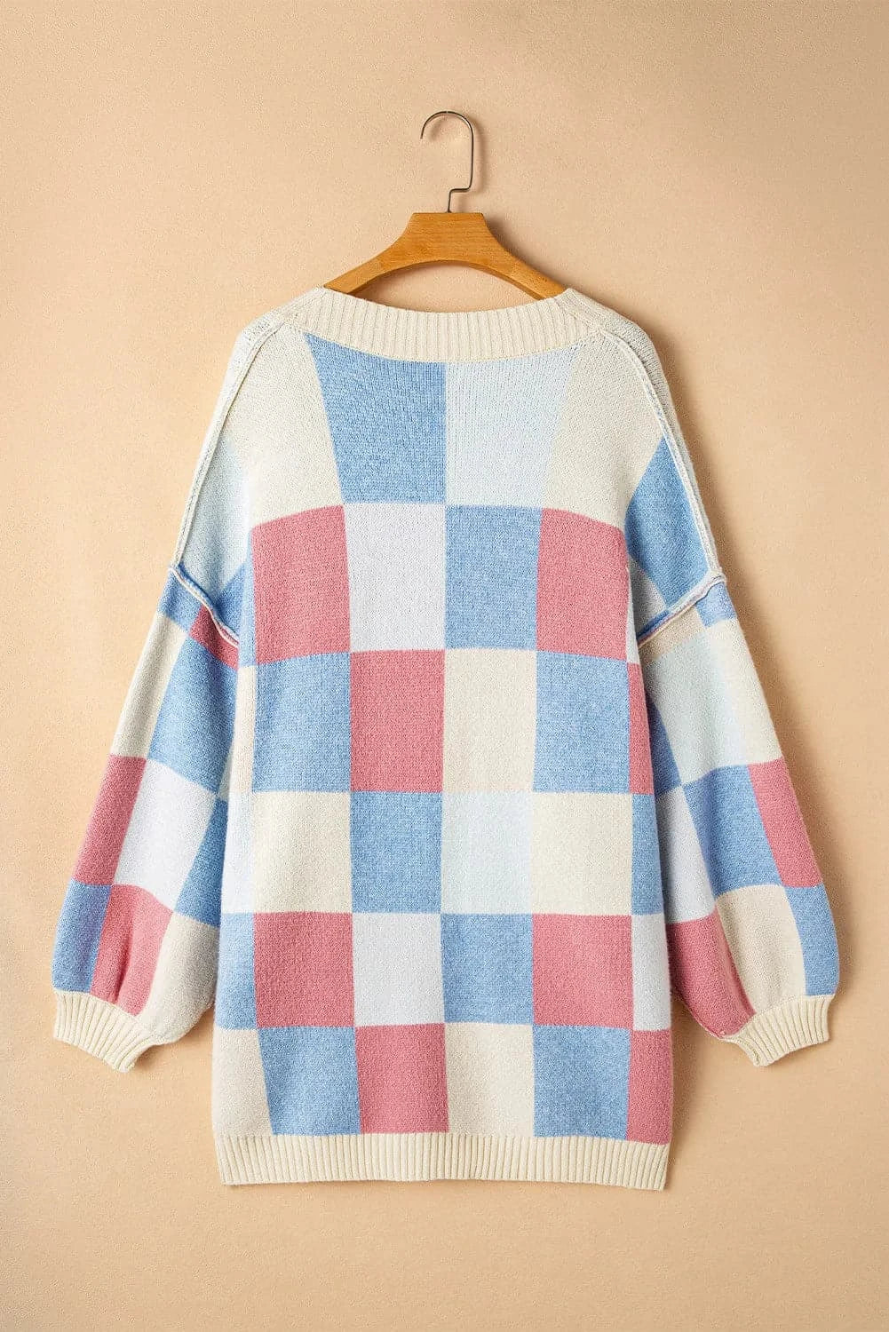 Chic Color Block Cardigan - Open Front