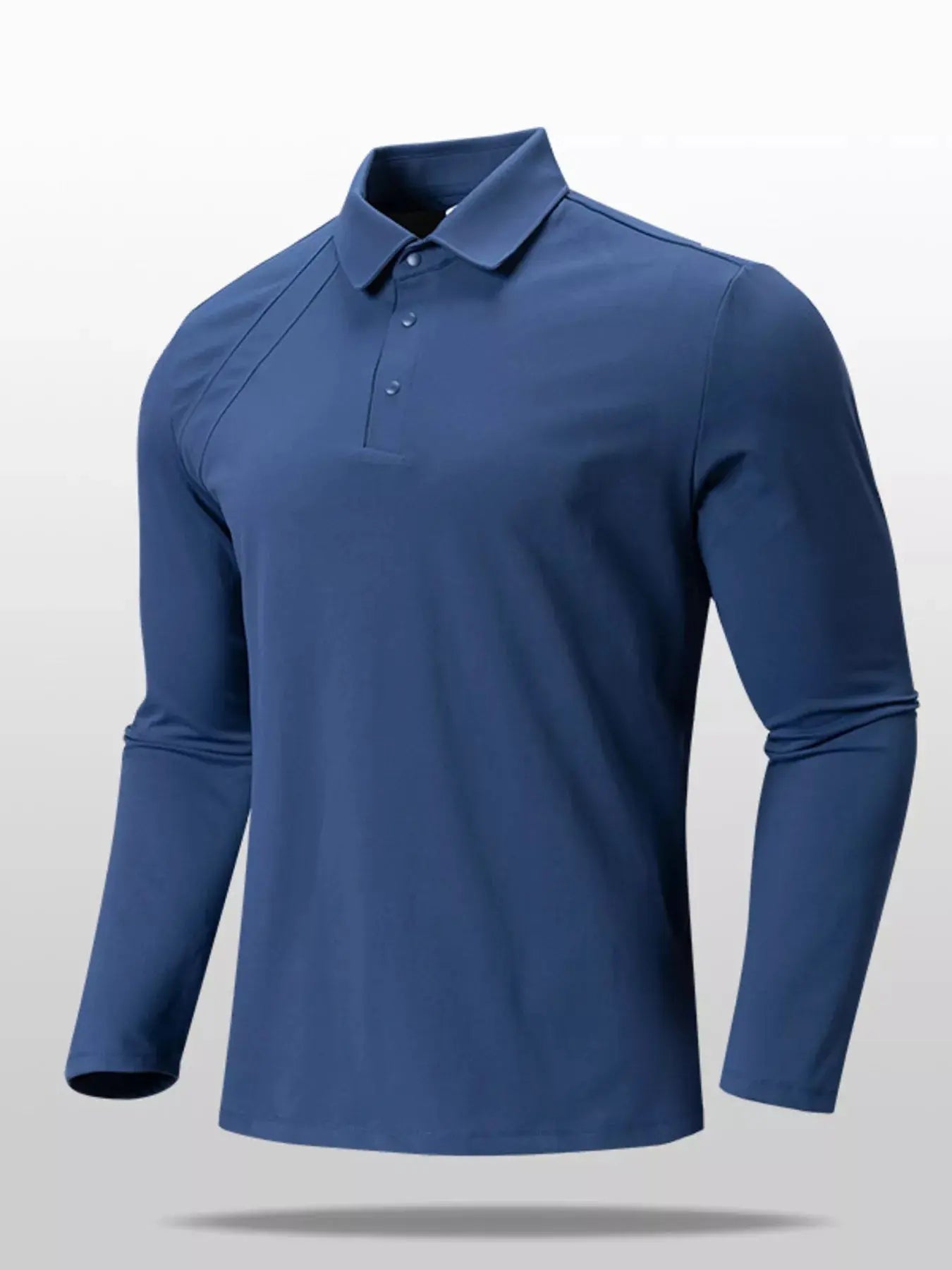 Men's Plus Size Long Sleeve Button Detail Polo Simply Love