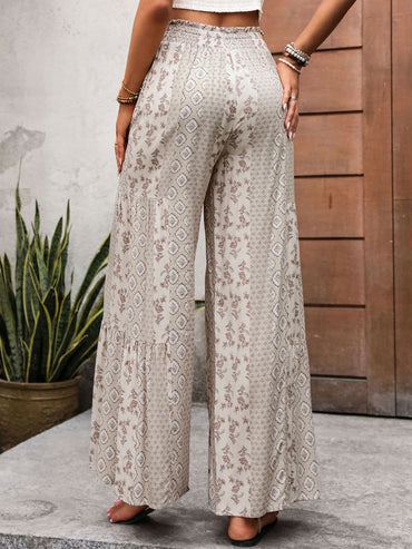 Printed Wide Leg Pants.