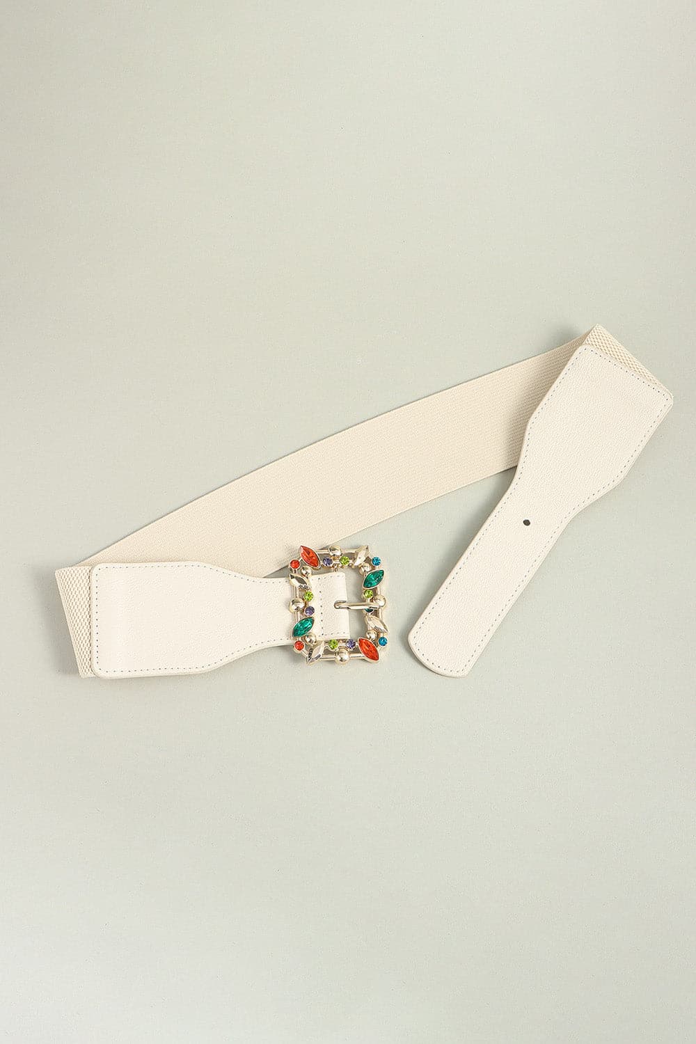 Multicolored Leaf Buckle Elastic Belt.