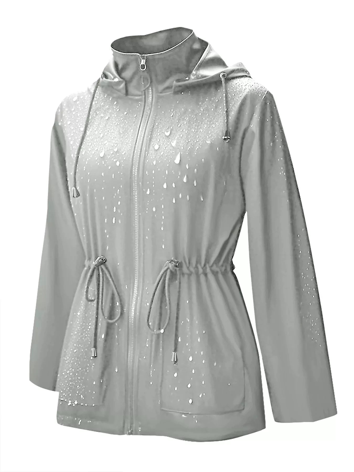 Zip Up Waterproof Hooded Outerwear With Pockets And Drawstring Simply Love