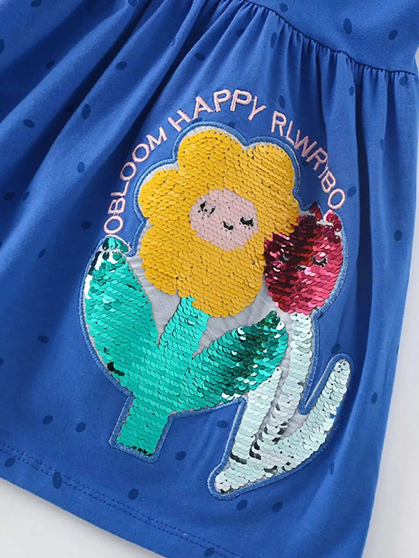 Children's Flower Sequin Short Sleeve Dress Simply Love