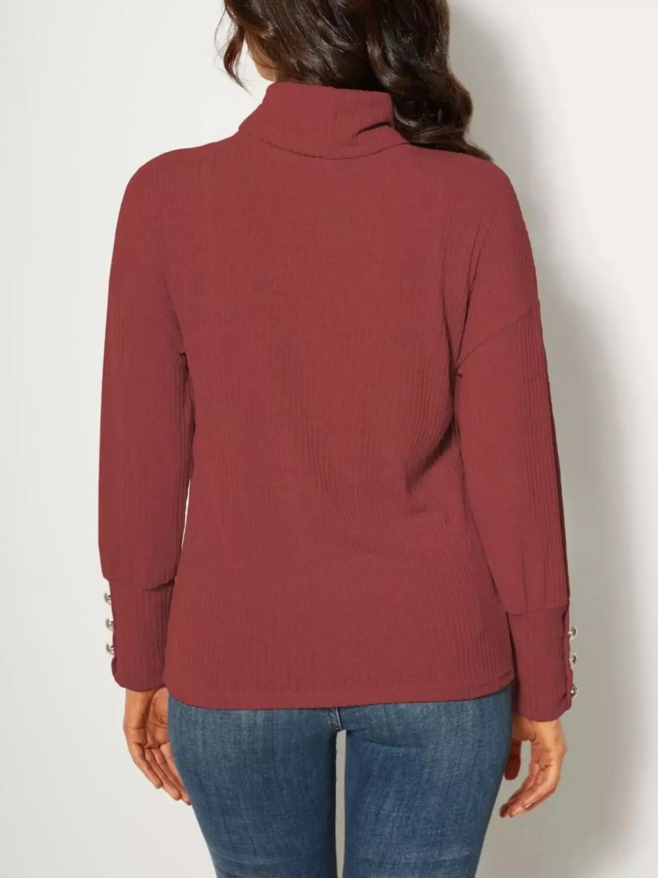 Ribbed Knit Turtleneck Sweater Simply Love