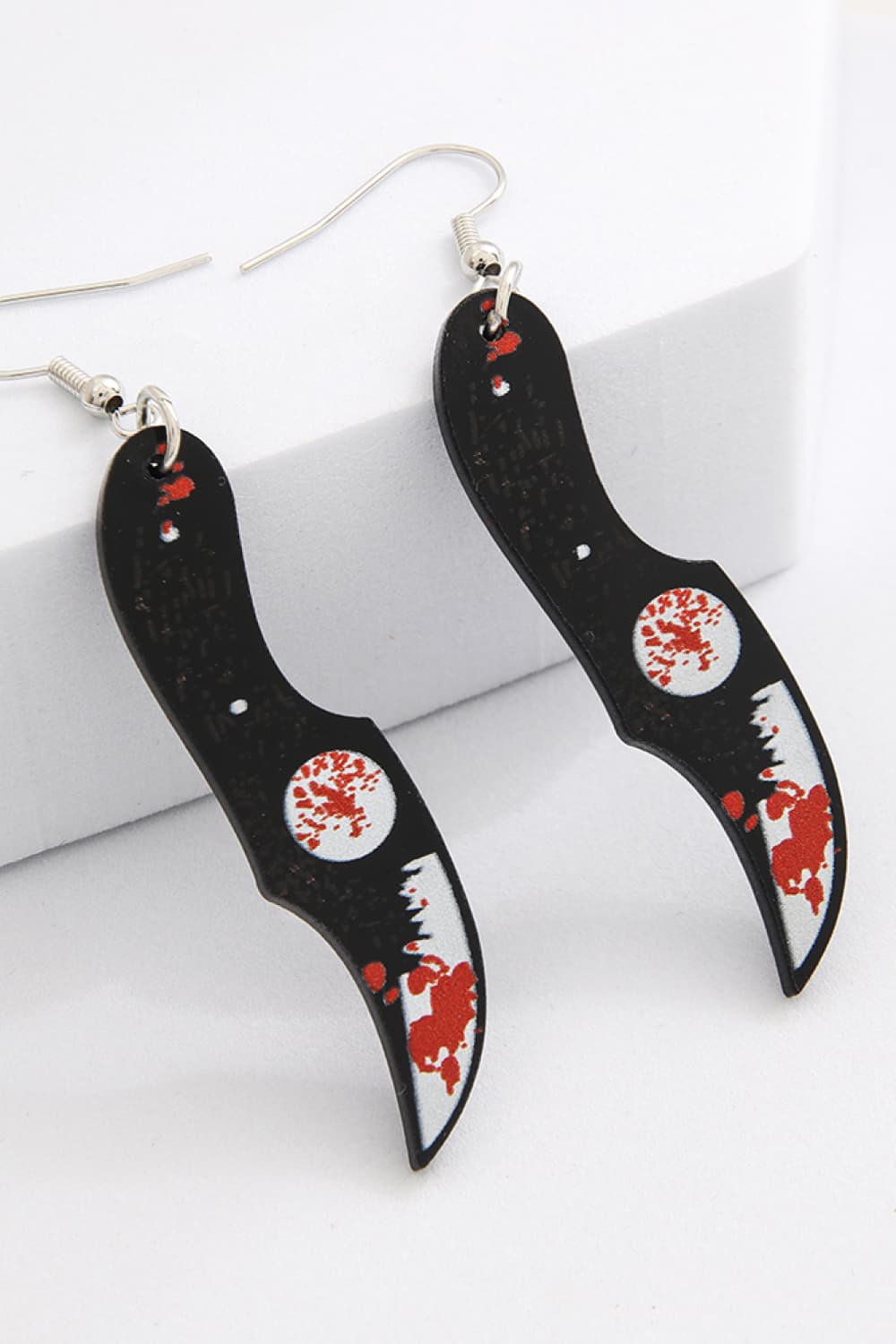 Spooky Drip Earrings with Bloody Design