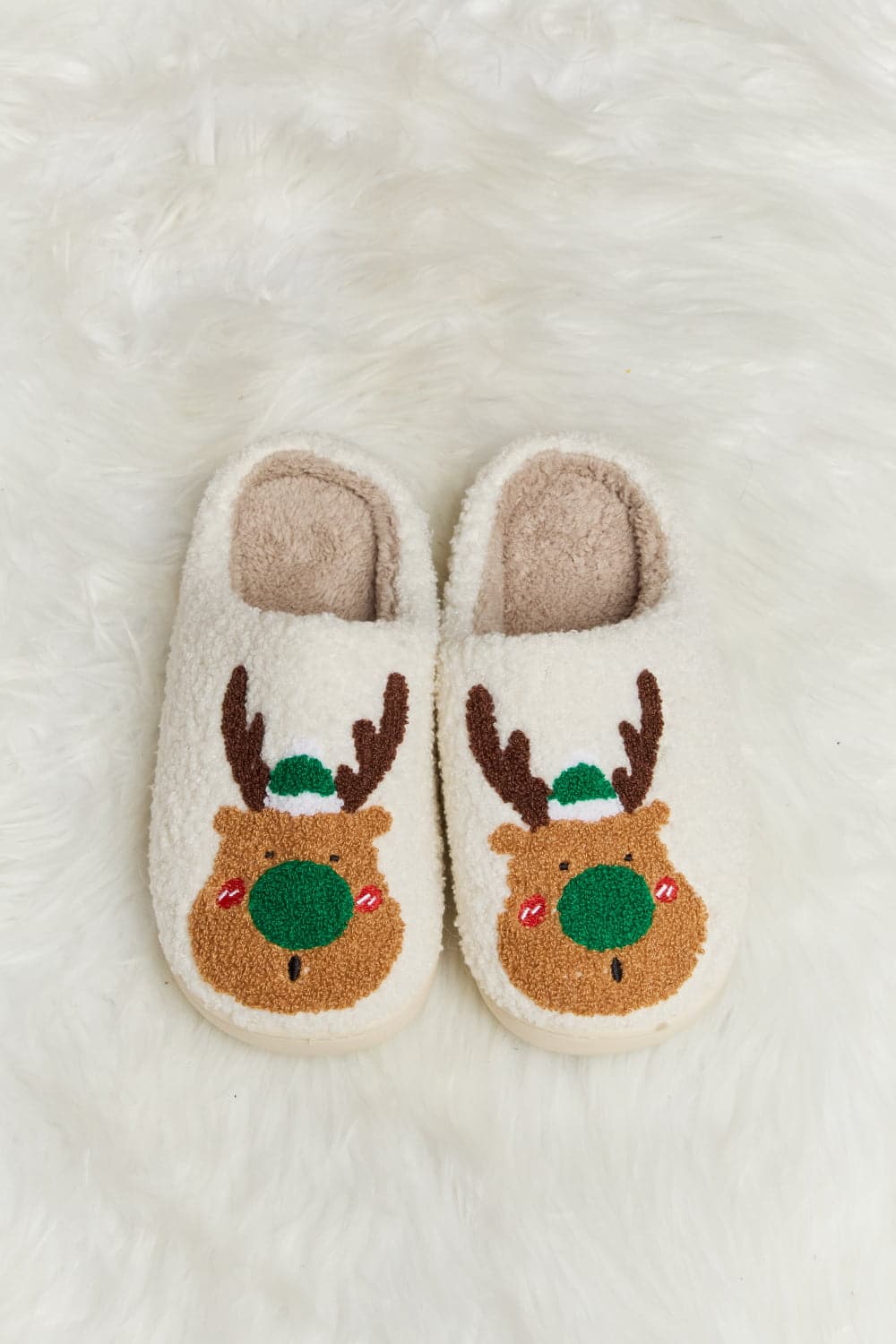 Melody Rudolph Print Plush Slide Slippers.