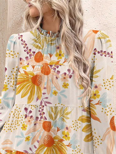 Chic long sleeve tiered dress