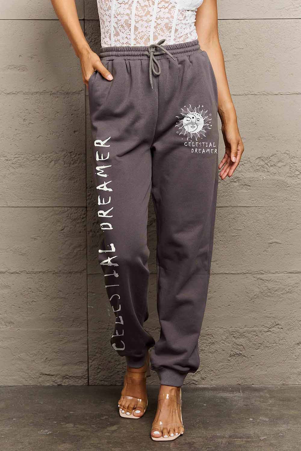 Simply Love Full Size CELESTIAL DREAMER Graphic Sweatpants.