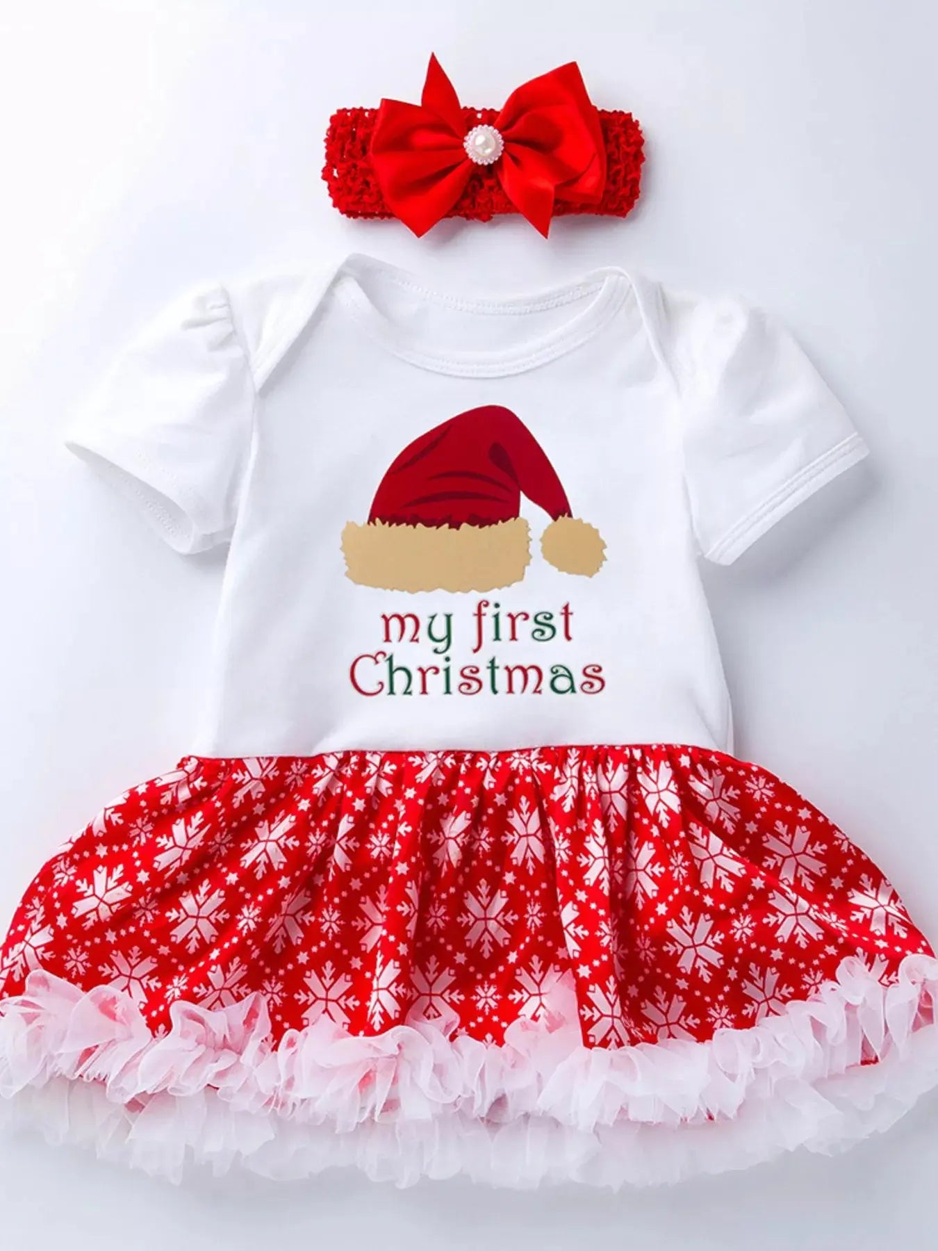 Children's Christmas One Piece Dress with Headband Simply Love