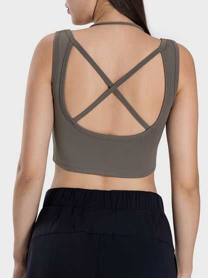 Crisscross Square Neck Active Tank.