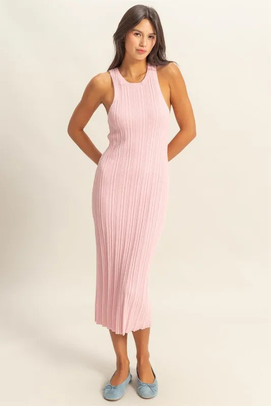 HYFVE Round Neck Bodycon Ribbed Knit Dress