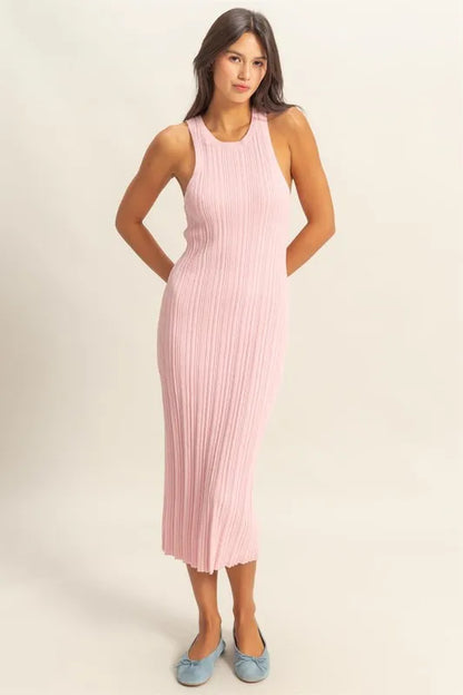 HYFVE Round Neck Bodycon Ribbed Knit Dress