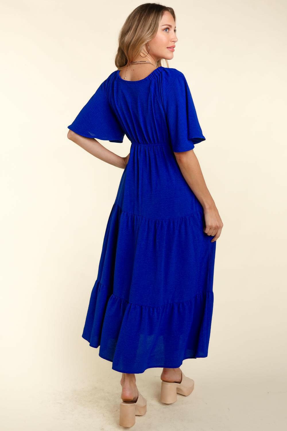 Haptics Tiered Babydoll Maxi Dress with Side Pocket.