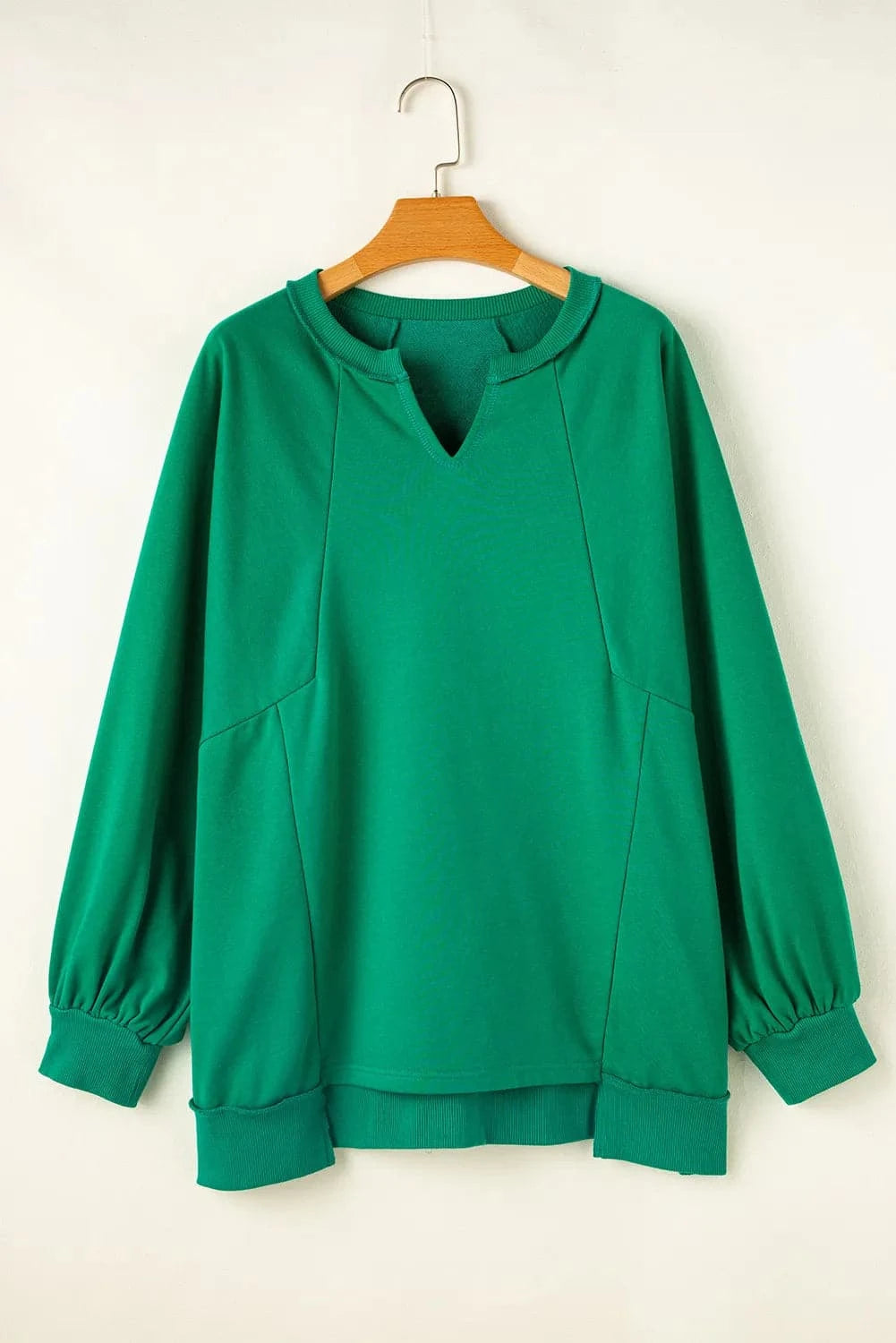 Plus size long sleeve cutout sweatshirt