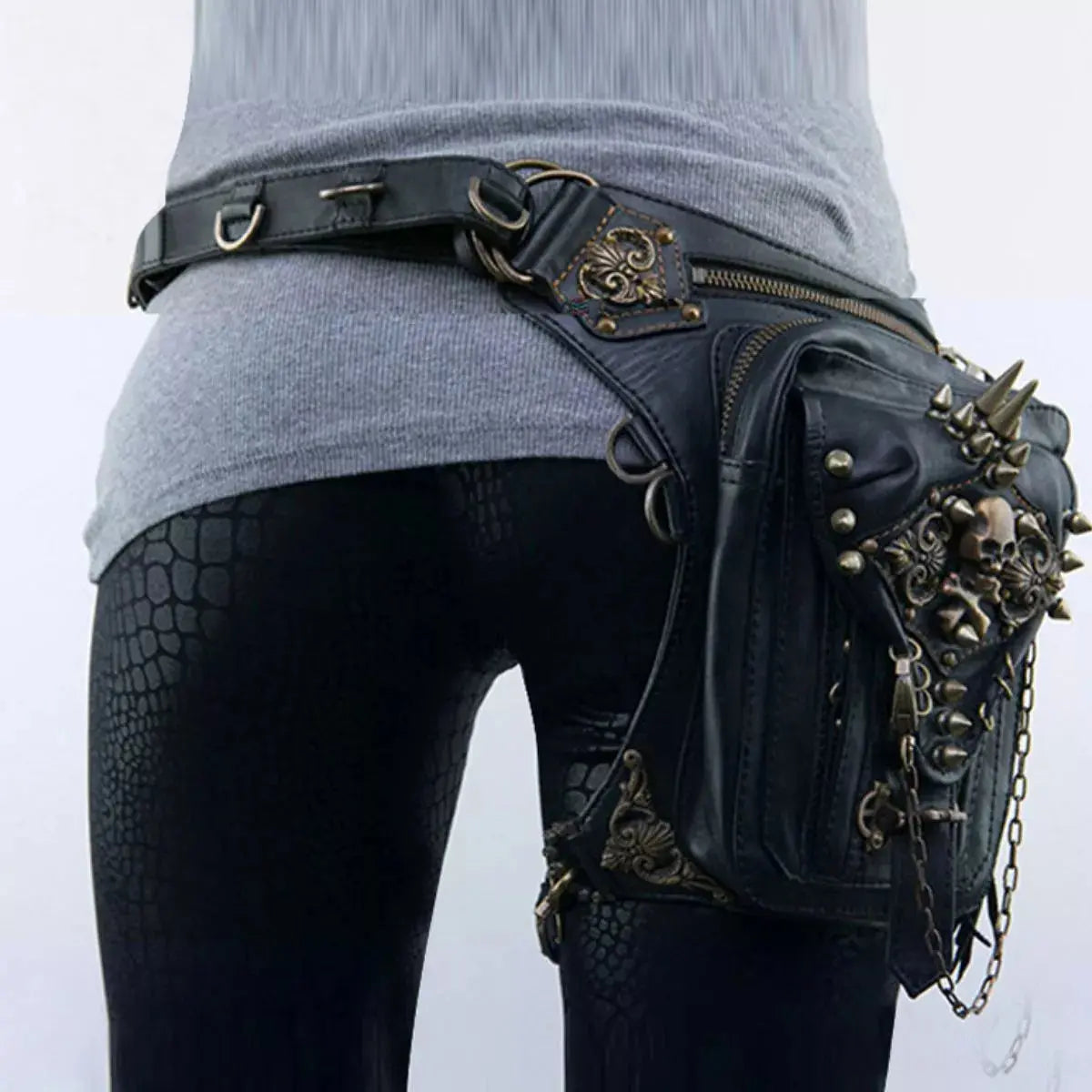 Steampunk Skull Decor Crossbody Bag Simply Love