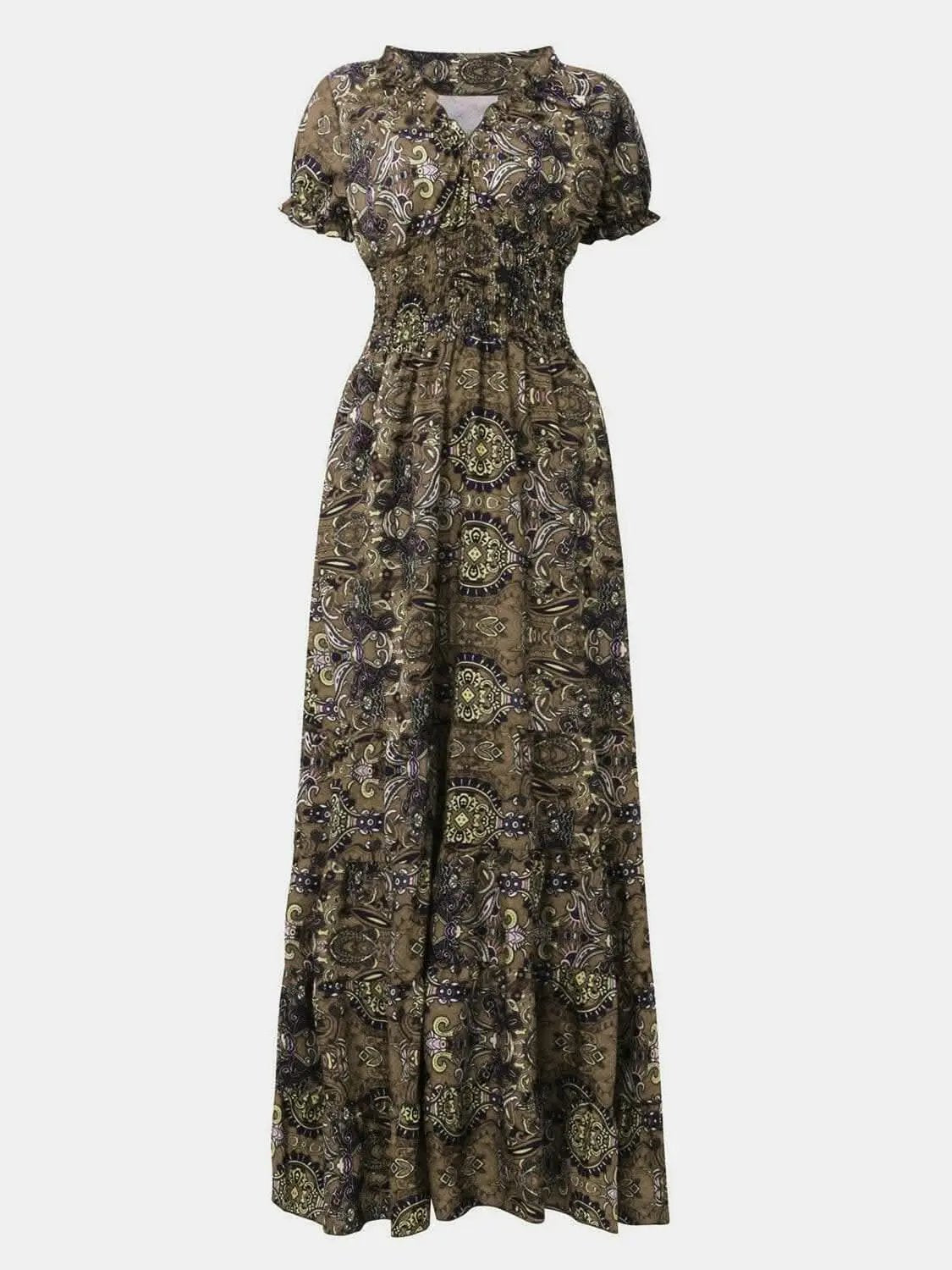 Chic smocked v-neck dress - Love Salve 