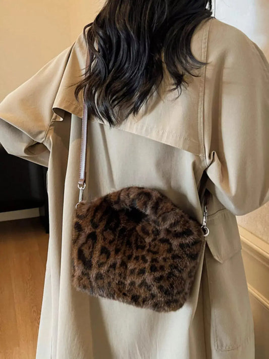 Leopard Plush Crossbody Bag Simply Love