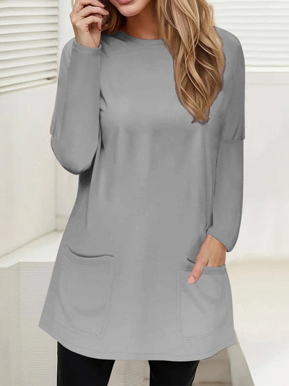 Cozy pocketed long sleeve tee