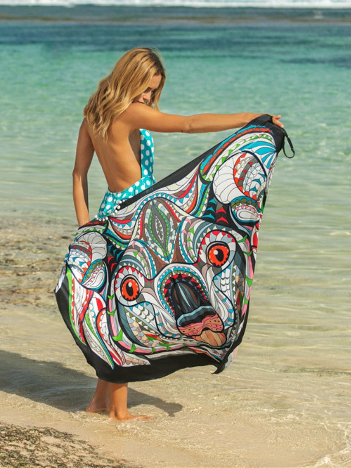 Printed Spaghetti Strap Cover Up.