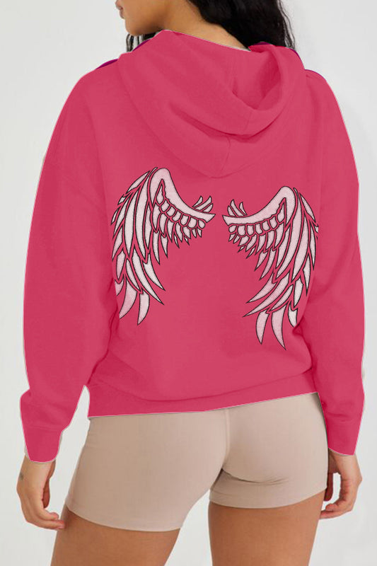 Simply Love Full Size Angle Wings Graphic Hoodie Simply Love