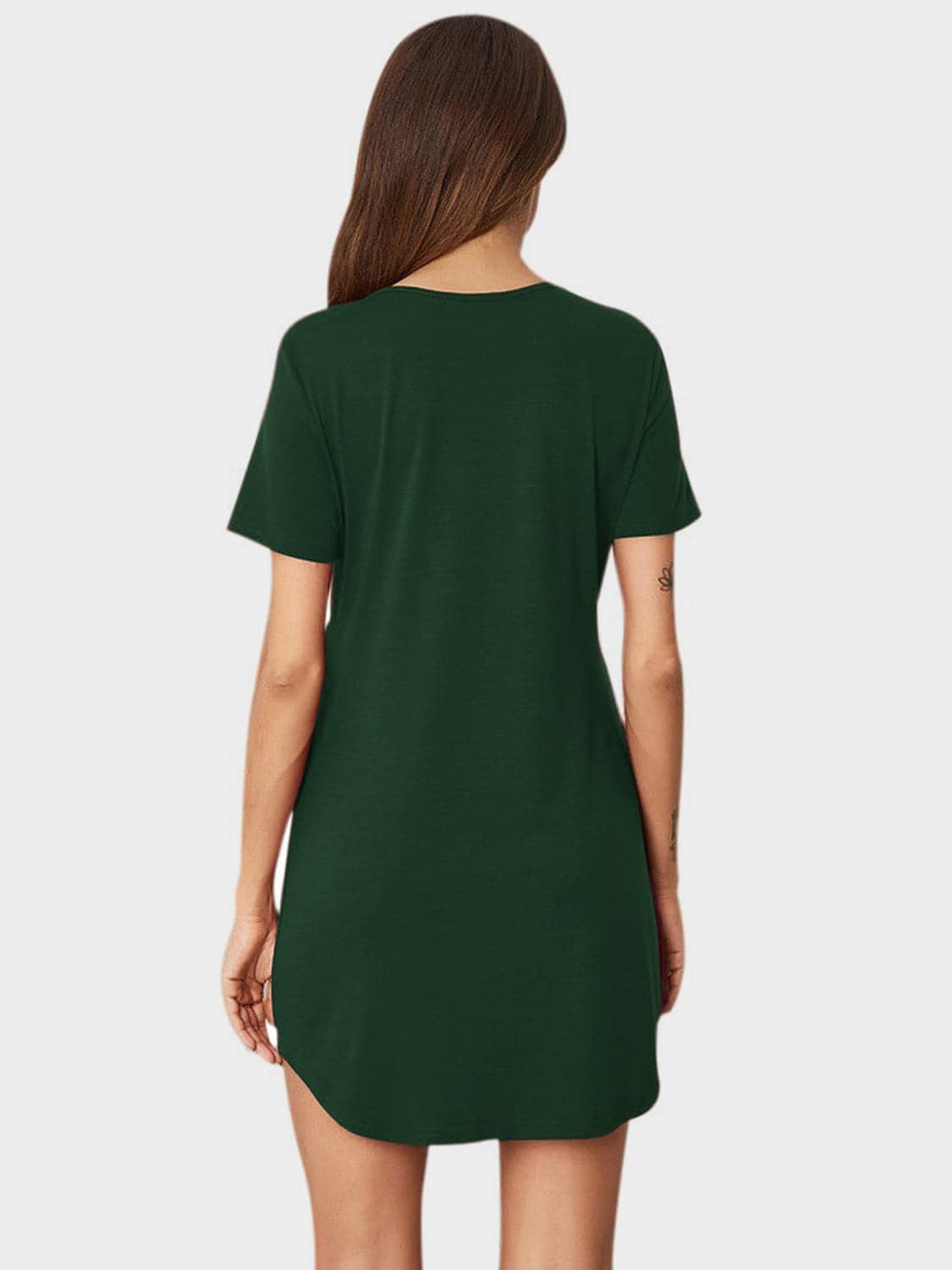 V-Neck Short Sleeve Lounge Dress.