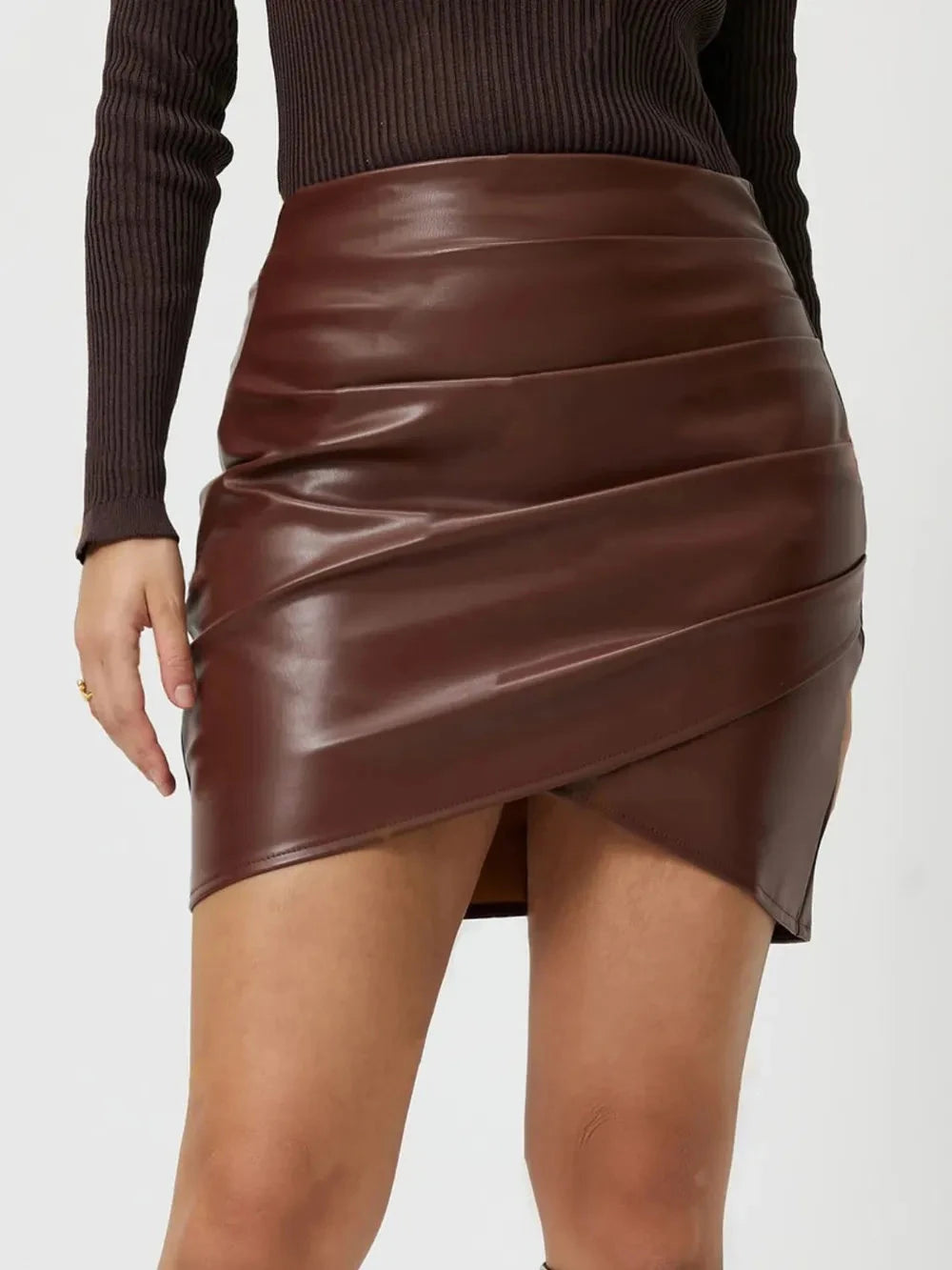 Ruched Asymmetrical Hem Skirt Coco’s Tee Boutique