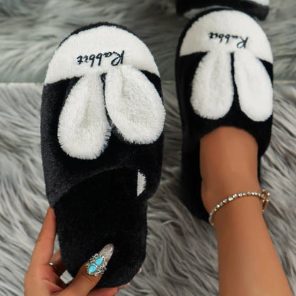 Cozy rabbit ear slippers - flats