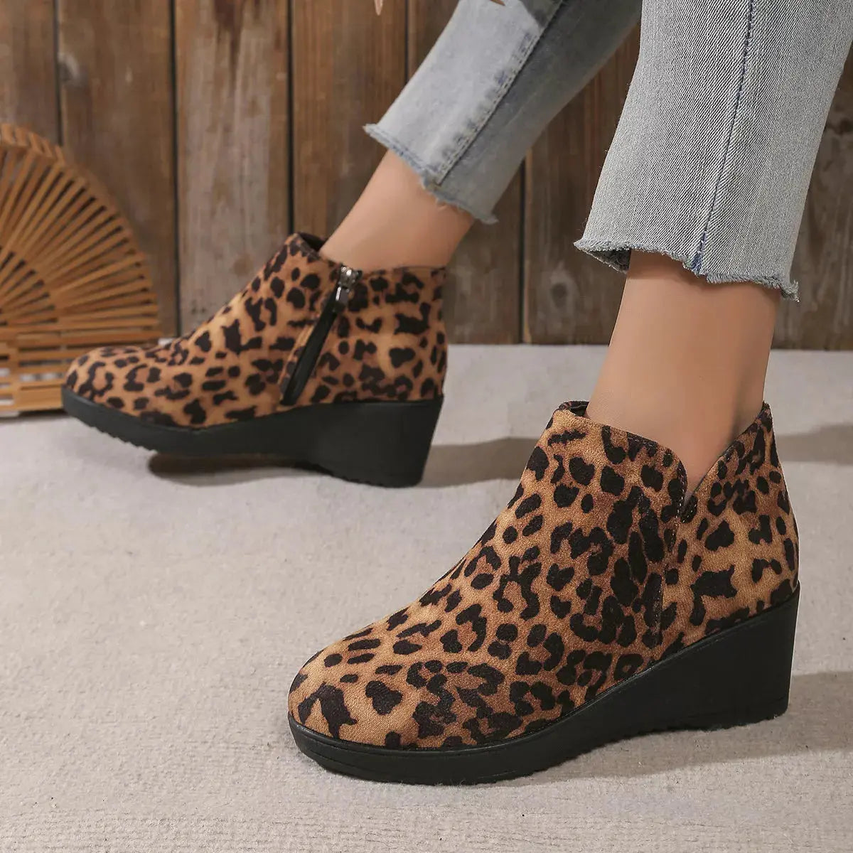 Round Toe Wedge Ankle Boots Simply Love