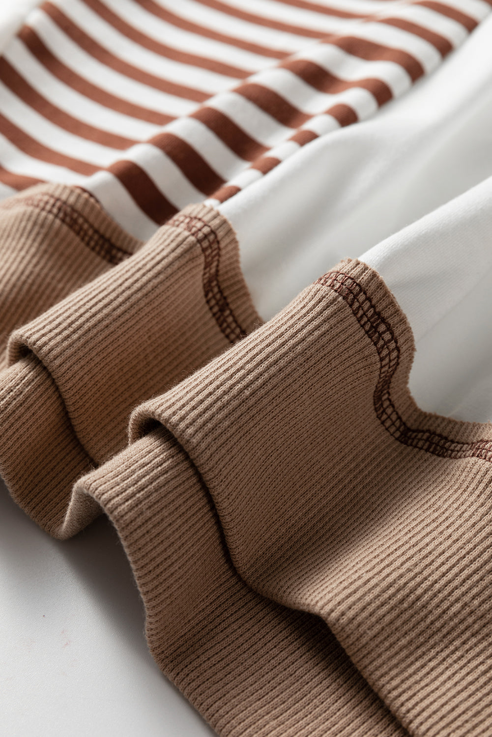 Brown Stripe Colorblock Patchwork Oversize Sweatshirt Dear-Lover Dropshipping