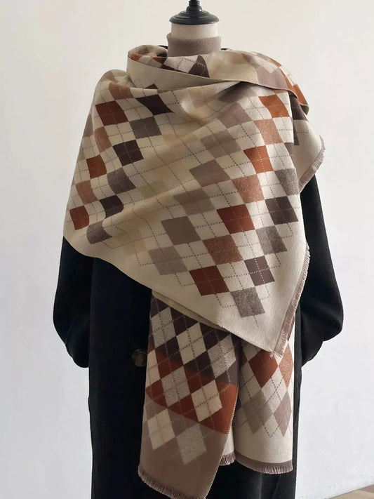 Diamond Pattern Warm Scarf Simply Love