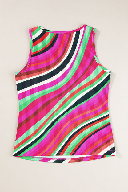 Chic purple striped tank top