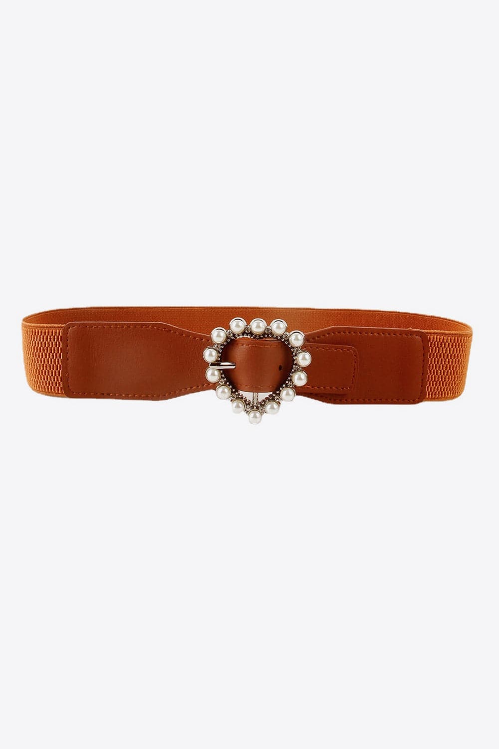 Pearl Heart Buckle Elastic Belt.