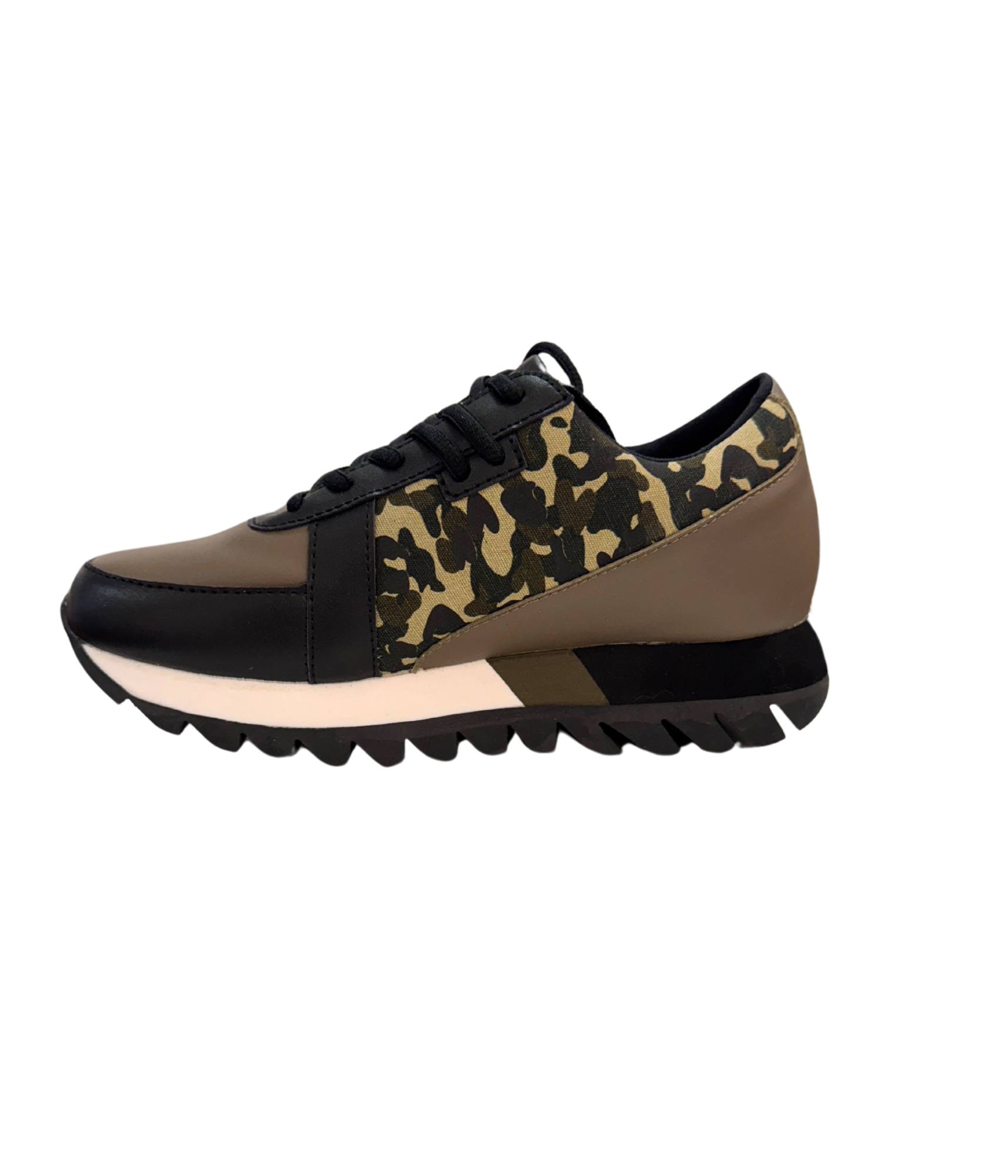 Geri Camo Sneaker Platform One Inch Lightweight Comfort Naughty Monkey