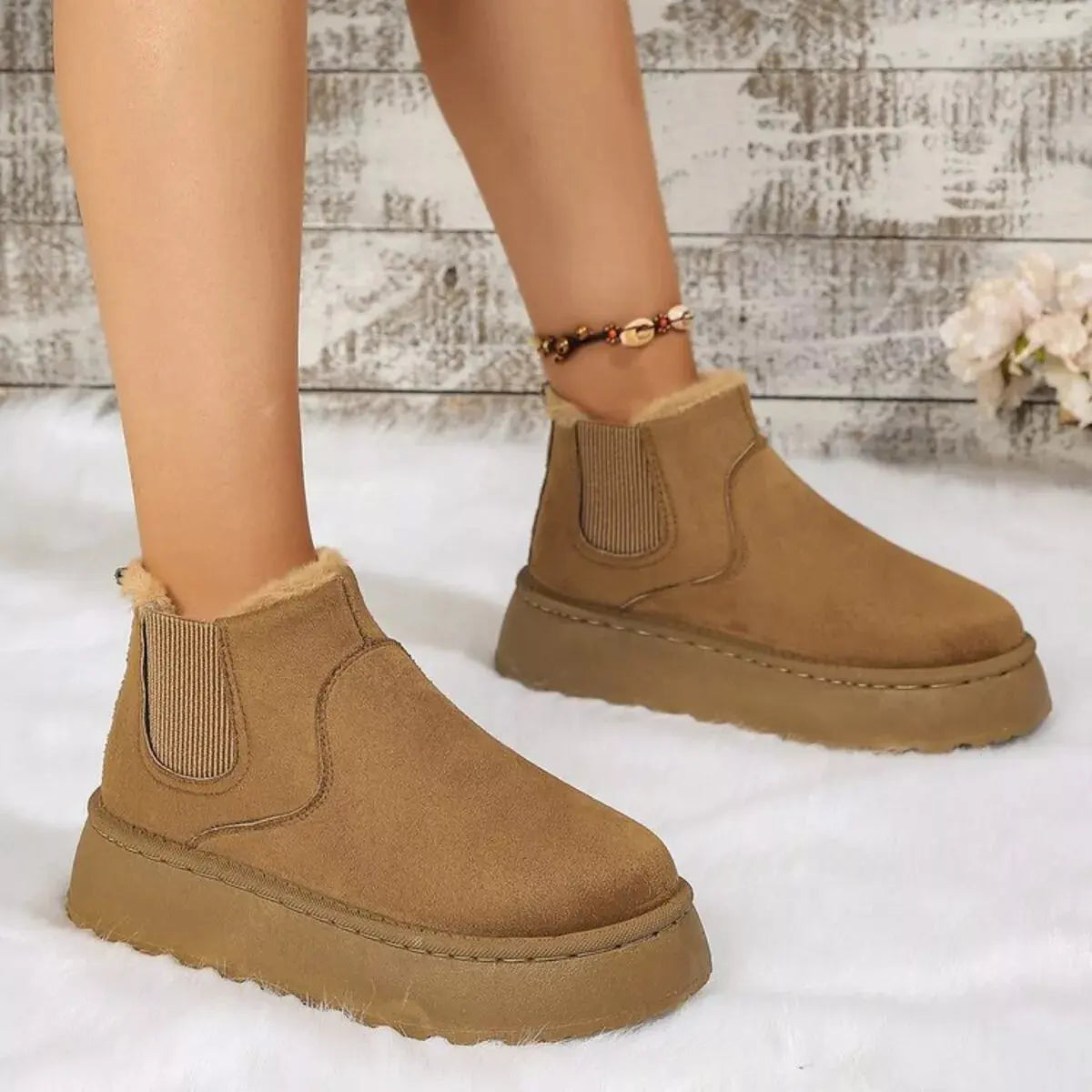 Round Toe Platform Ankle Boots Simply Love