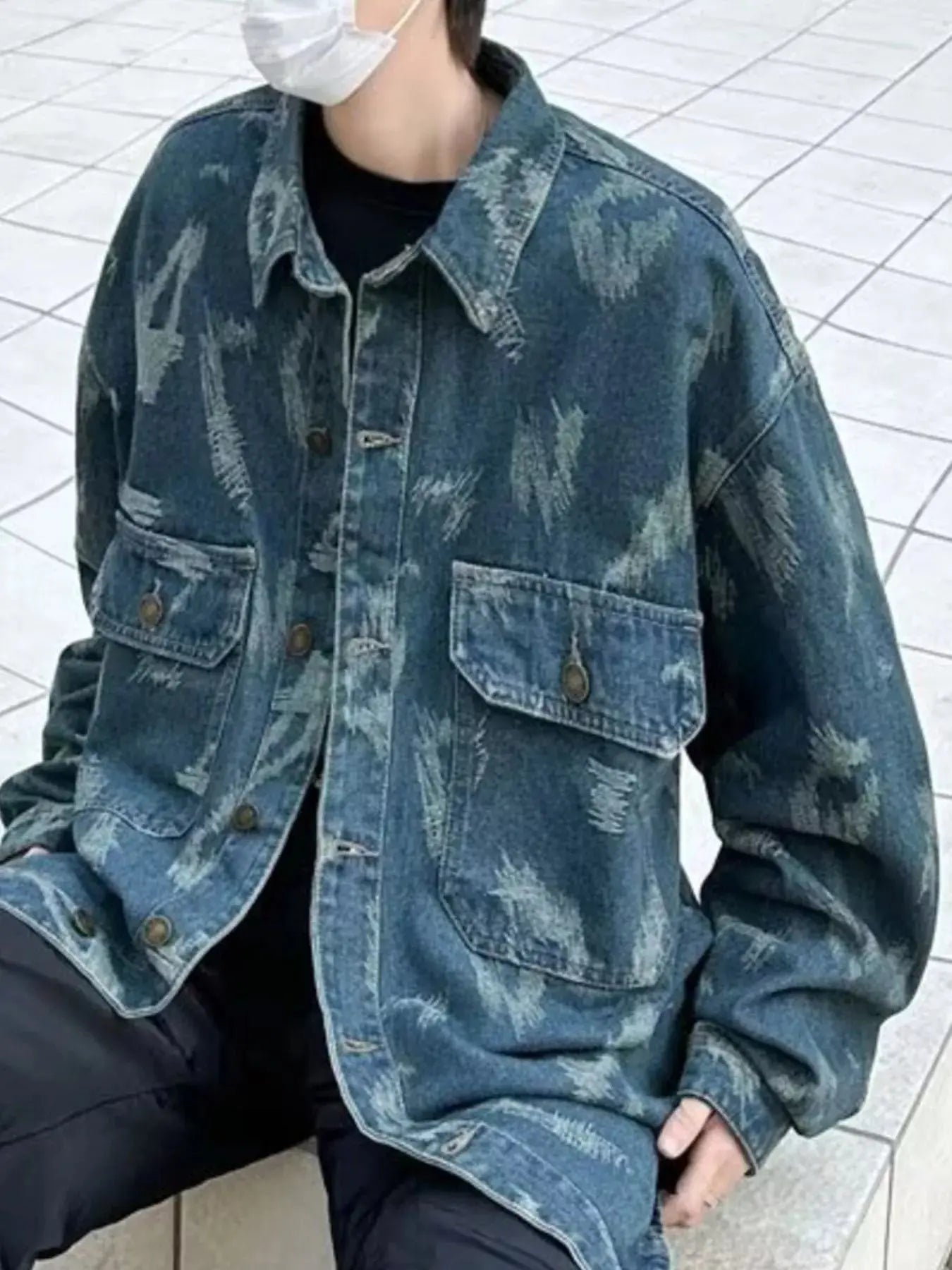 Men's Full Size Button Up Long Sleeve Denim Jacket Plus Size Simply Love