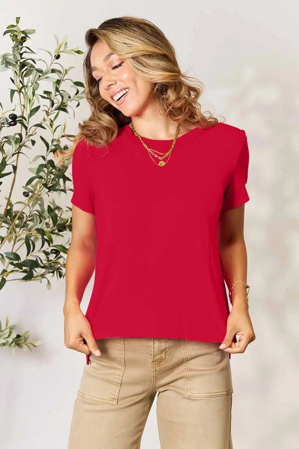 Basic Bae Full Size Round Neck Short Sleeve T-Shirt - Love Salve