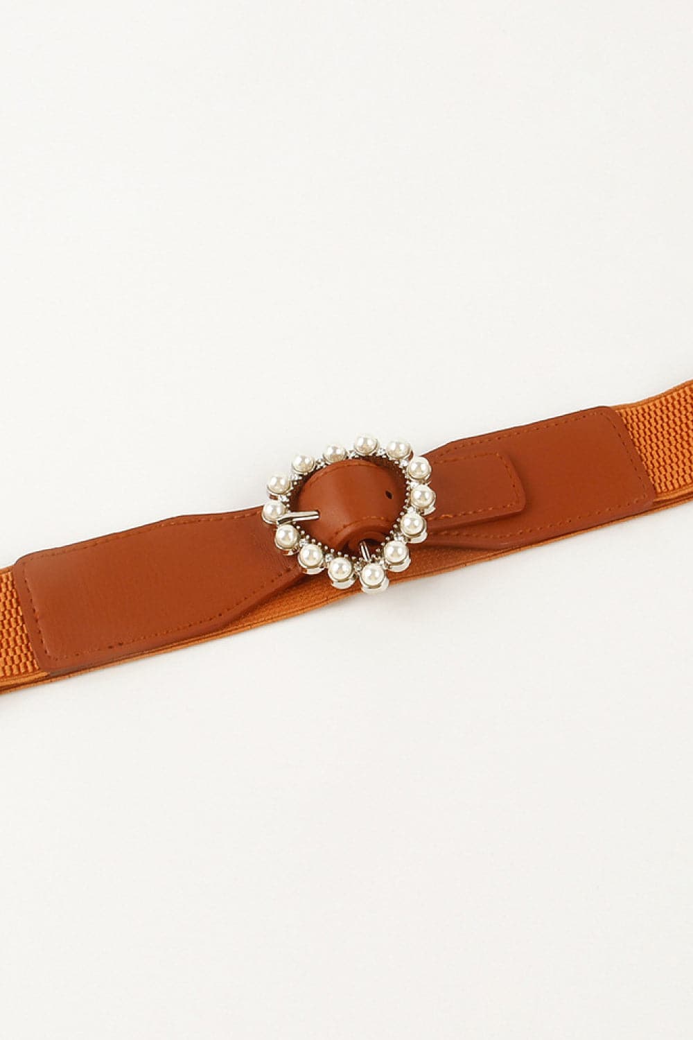 Pearl Heart Buckle Elastic Belt.