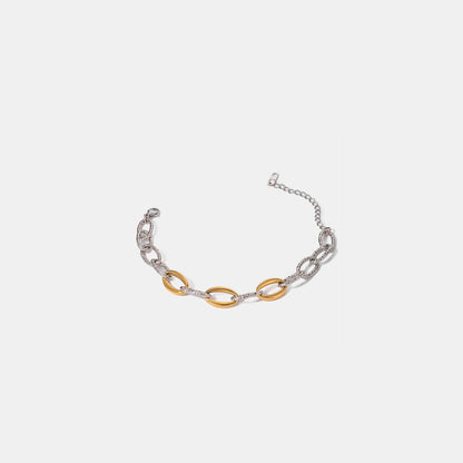 Elegant 18K gold-plated stainless steel bracelet with extension chain