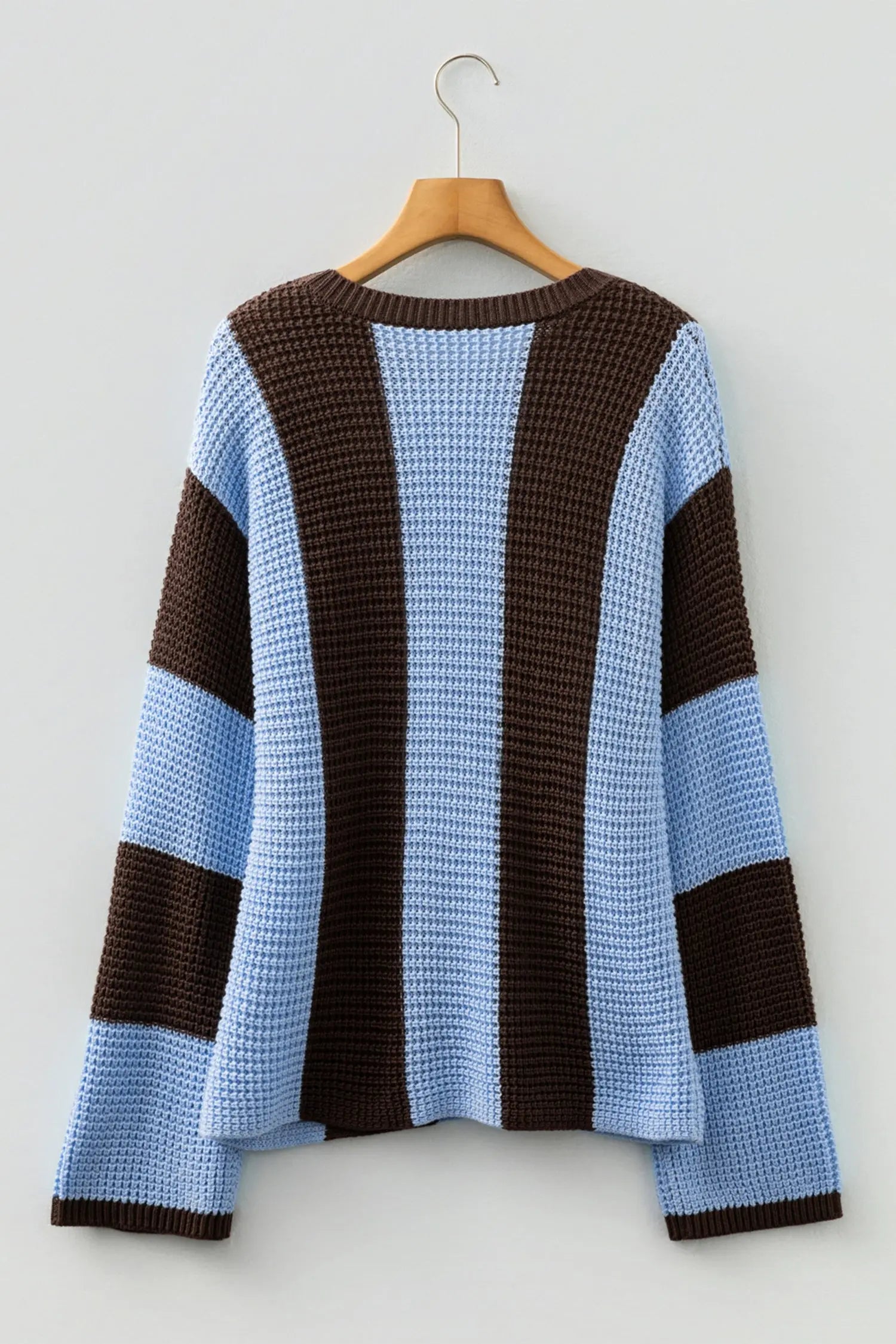 Myosotis Striped Color Block Thermal Textured Knit Drop Shoulder Sweater Dear-Lover Dropshipping