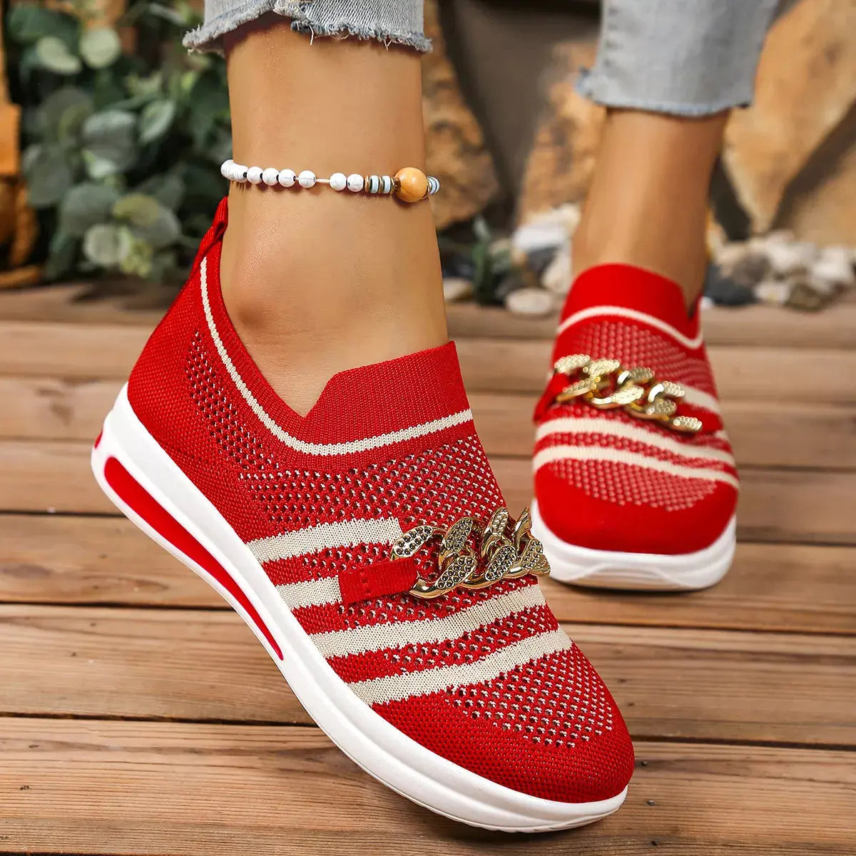 Round Toe Mesh Slip-Ons Simply Love