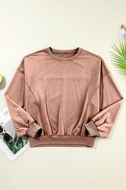 Round Neck Long Sleeve Sweatshirt.