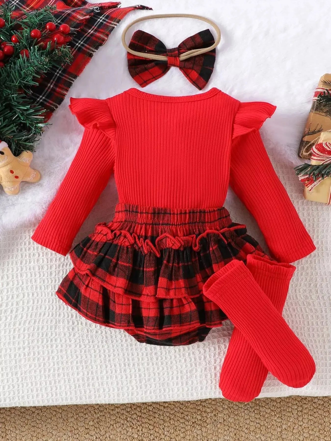Children's Christmas Ruffle Trim 4-Piece Set Simply Love