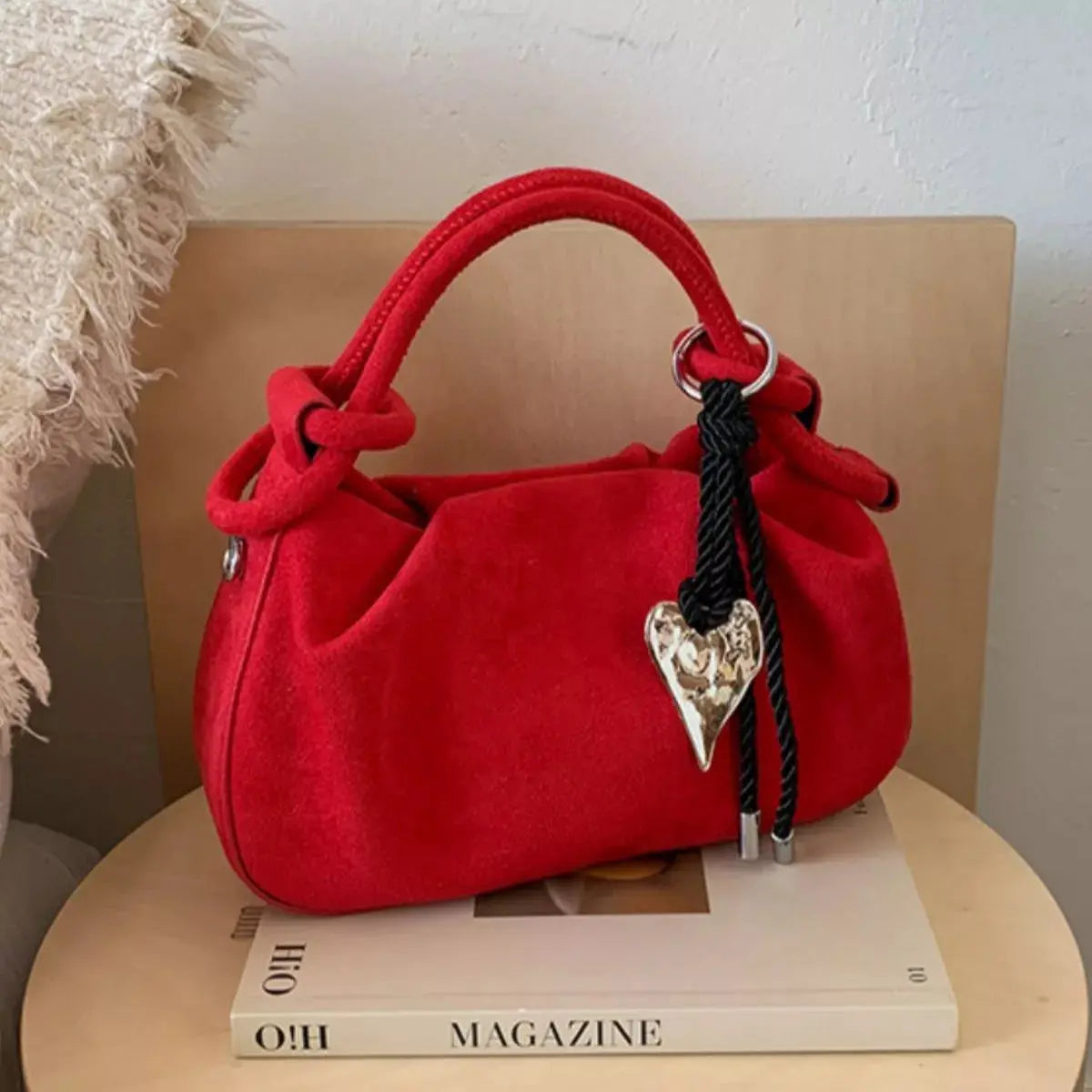 Suede Mini Crossbody Bag with Adjustable Strap Simply Love