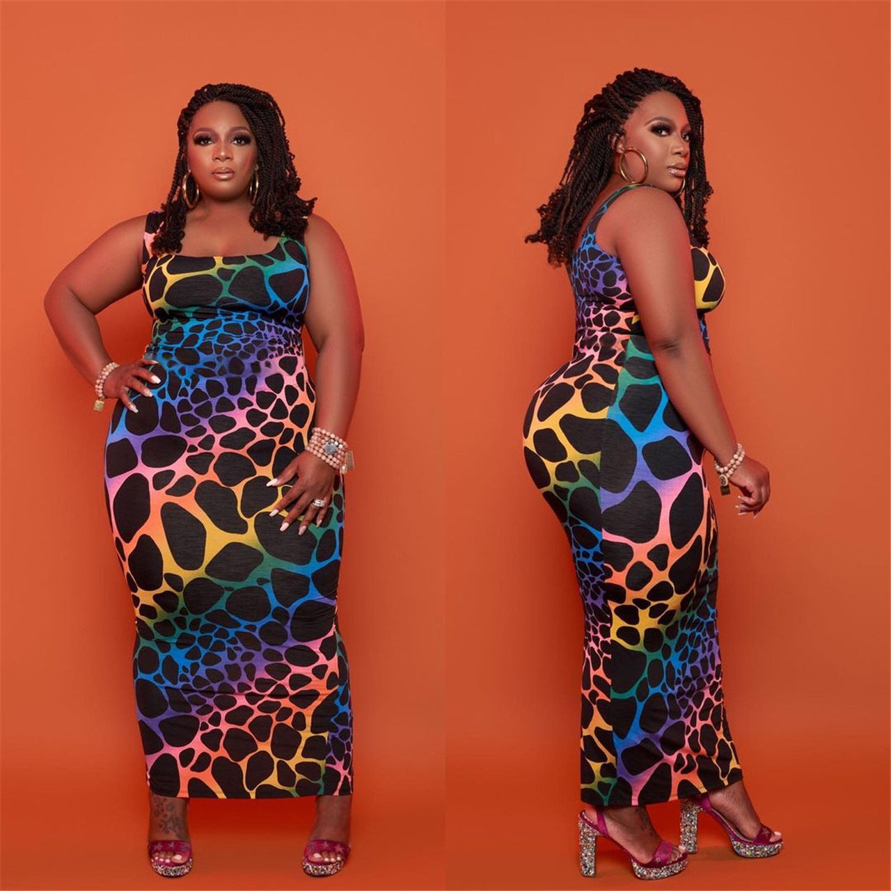 American Plus Size Color Leopard Print Womens Clothing - Main product image by Divine Design4U