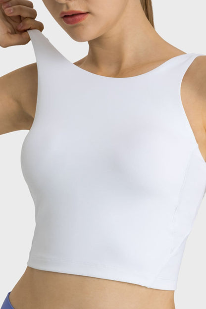 Feel Like Skin Highly Stretchy Cropped Sports Tank.